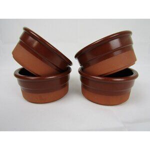 Set of 4 Cermer Ramekins Terracotta 4oz. Custard Baking Dishes